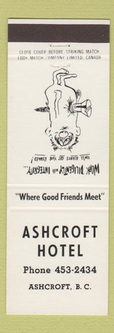 Matchbook Cover - Ashcroft Hotel Ashcroft BC