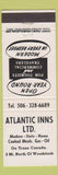 Matchbook Cover - Atlantic Inns Woodstock ON