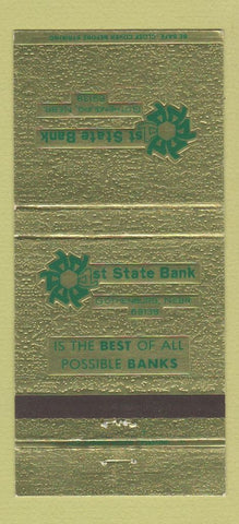 Matchbook Cover - 1st State Bank Gothenburg NE 30 Strike