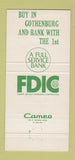 Matchbook Cover - 1st State Bank Gothenburg NE 30 Strike