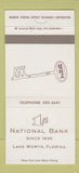 Matchbook Cover - 1st National Bank Lake Worth FL 30 Strike