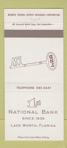 Matchbook Cover - 1st National Bank Lake Worth FL 30 Strike