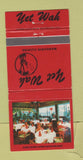 Matchbook Cover - Yet Wah Chinese Restaurant San Francisco CA 30 Strike