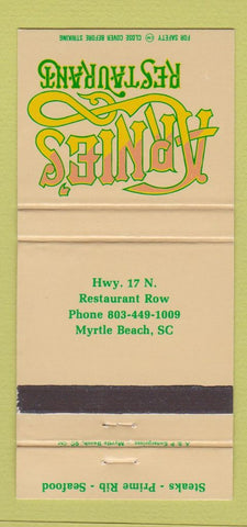 Matchbook Cover - Arnie's Restaurants Myrtle Beach SC 30 Strike