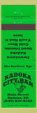 Matchbook Cover - Kadoka City Bar SD