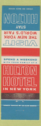 Matchbook Cover - 1964 New York World's Fair Hilton WORN