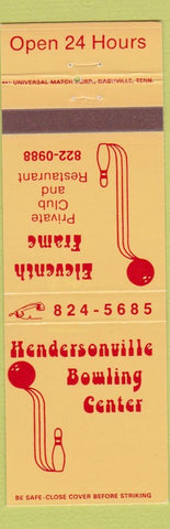 Matchbook Cover - Eleventh Frame Henderonsville Bowling TN