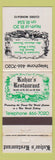 Matchbook Cover - Kuhar's Restaurant WEAR