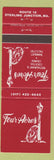 Matchbook Cover - Four Acres Restaurant Sterling Junction MA