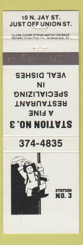 Matchbook Cover - Station No 3 Veal Restaurant Schenectady NY
