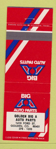 Matchbook Cover - Big A Auto Parts Golden Colorado #2 RED