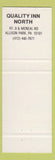 Matchbook Cover - Quality Inn North Allison Park PA