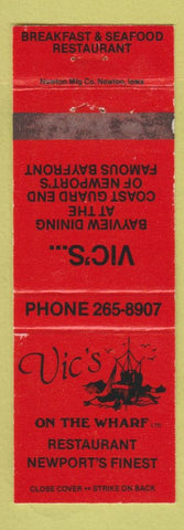 Matchbook Cover - Vic's on the Wharf Restaurant Newport OR WEAR
