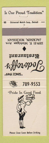 Matchbook Cover - Todoroff's Restaurant Jackson MI CREASE WEAR