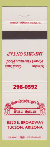 Matchbook Cover - Guendelsberger's Brau House Tucson AZ