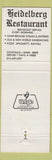 Matchbook Cover - Old Heidelberg Restaurant Columbia MO Beef Stein