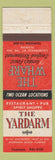 Matchbook Cover - The Yardham Wharf Fort Lauderdale Pompano Beach FL