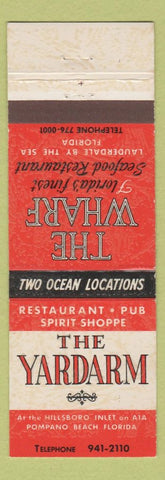 Matchbook Cover - The Yardham Wharf Fort Lauderdale Pompano Beach FL