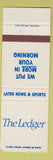 Matchbook Cover - The Ledger Newspaper Baltimore MD