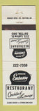 Matchbook Cover - Moraine Embassy Restaurant Dayton OH
