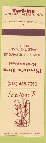 Matchbook Cover - Love Nest II Turf Inn Albany NY Pirate's Den