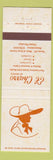 Matchbook Cover - El Charro Mexican Restaurant Avon CT WEAR