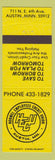Matchbook Cover - Hormel Employees Credit Union Austin MN YELLOW