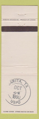 Matchbook Cover - Postmark Sarita TX 1990 WEAR