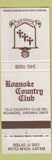 Matchbook Cover - Roanoke Country Club VA