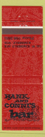Matchbook Cover - Hank and Conni's Bar Kimberly WI