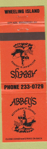 Matchbook Cover - Abbey's Restaurant Wheeling Island WV
