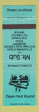 Matchbook Cover - Mr Sub sandwiches Surfside Beach Myrtle Beach SC
