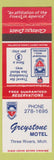 Matchbook Cover - Greystone Motel Three Rivers MI Friendship Inns