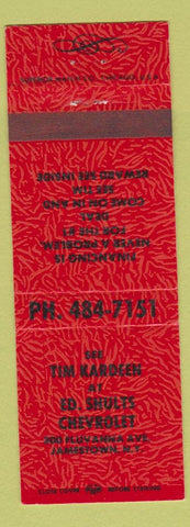 Matchbook Cover - Ed Shults Chevrolet Jamestown NY RED