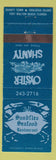 Matchbook Cover - Sandflea Seafood Oyster Shanty Fort Walt Beach FL