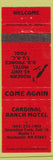 Matchbook Cover - Cardinal Ranch Motel Rochester NH