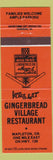 Matchbook Cover - Gingerbread Village Restaurant Mapleton OR