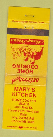 Matchbook Cover - Mary's Kitchen Geneva on the Lake OH WEAR