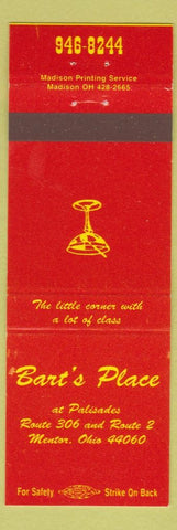Matchbook Cover - Bart's Place Mentor OH