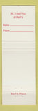 Matchbook Cover - Bart's Place Mentor OH