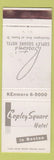 Matchbook Cover - Copley Square Hotel Boston MA WORN