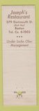 Matchbook Cover - Locke Ober Cafe Boston MA