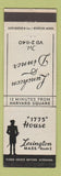 Matchbook Cover - 1775 House Lexington MA