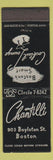 Matchbook Cover - Chantilli Boston MA WEAR