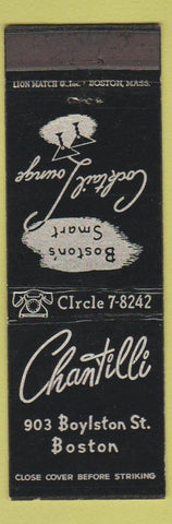 Matchbook Cover - Chantilli Boston MA WEAR