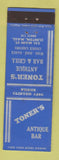 Matchbook Cover - Toner's Antique Bar Clinton MA