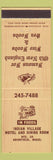 Matchbook Cover - Indian Village Motel Restaurant Brimfield MA