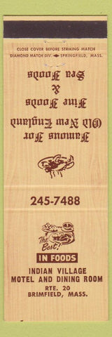 Matchbook Cover - Indian Village Motel Restaurant Brimfield MA
