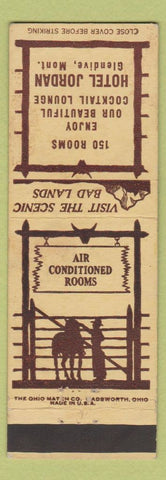Matchbook Cover - Hotel Jordan Glendive MT