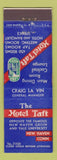 Matchbook Cover - Hotel Taft New Haven CT BLUE